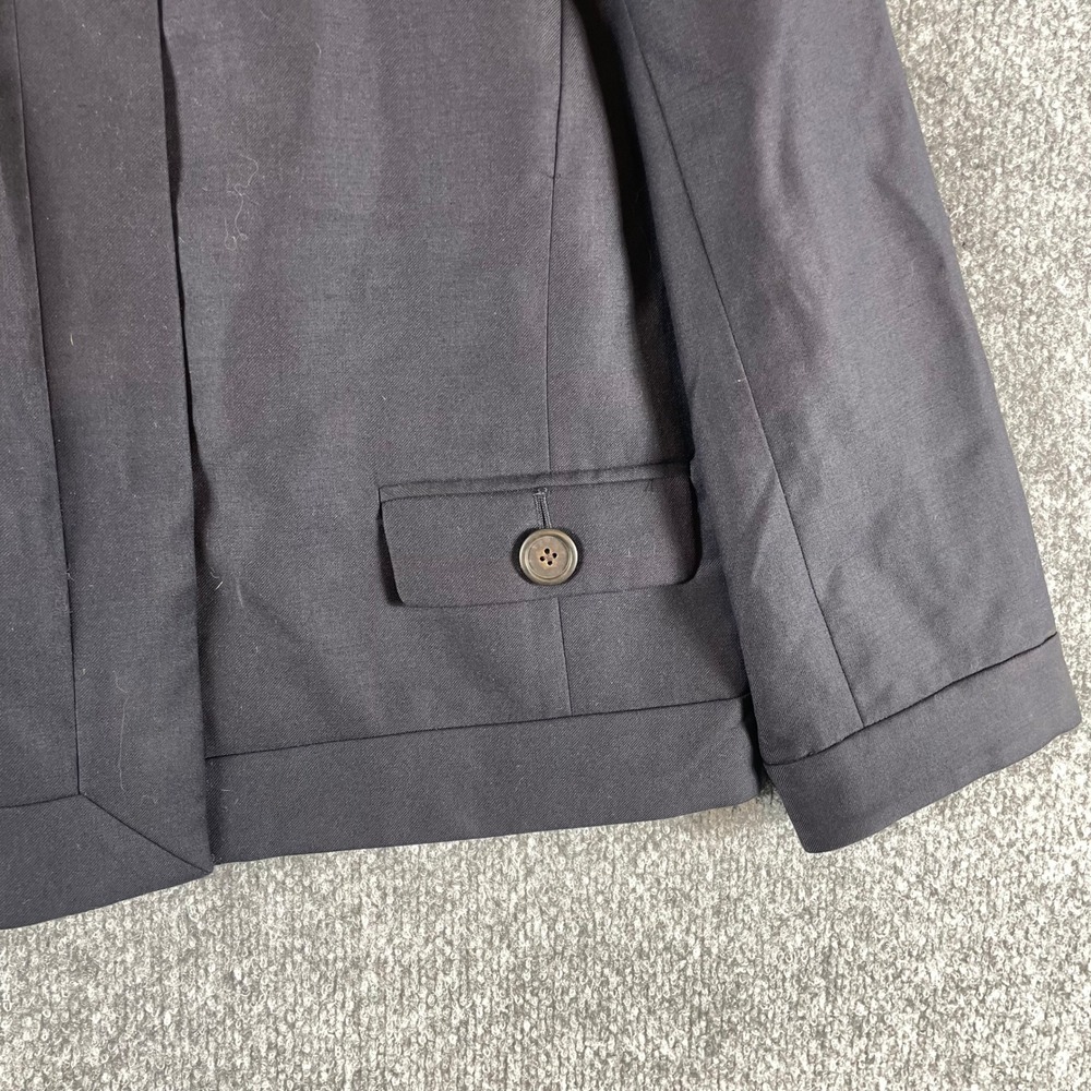 J Crew Jacket Womens 10 Black Wool Collarless Blazer Coat Professional Business - Picture 6 of 10